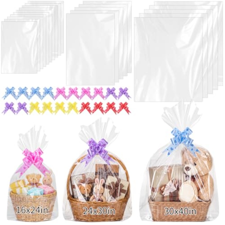 Cellophane Wrap Clear - 20 sacs en cellophane de grande