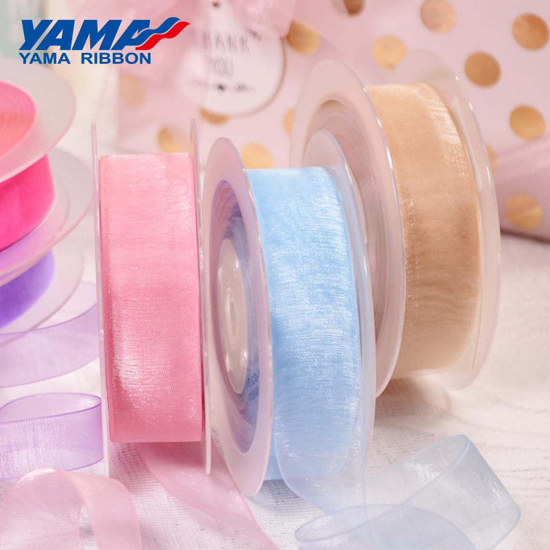Ribbon Organza Roll - Ymemorial-Ruban Organza Transparent, 200Yards/Rouleau, 22 25