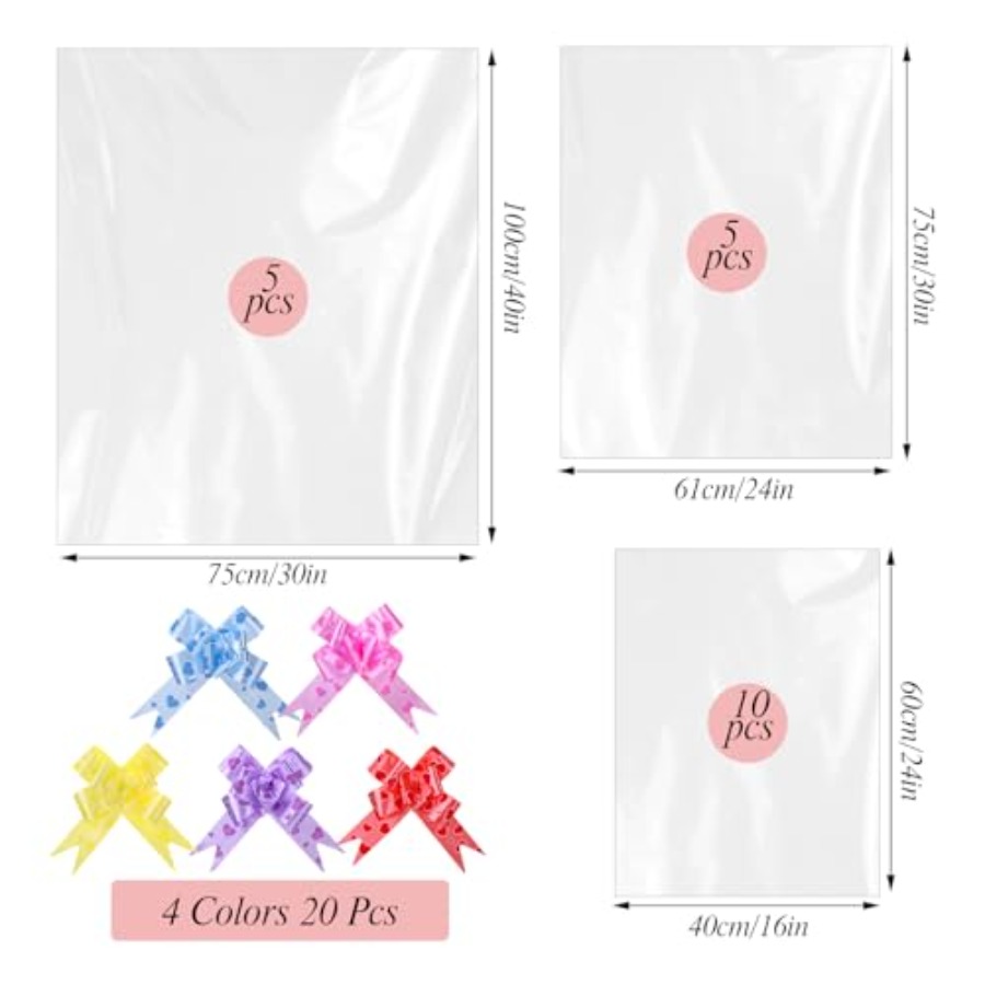 20 sacs en cellophane de grand - Cellophane Wrap Clear avis et prix