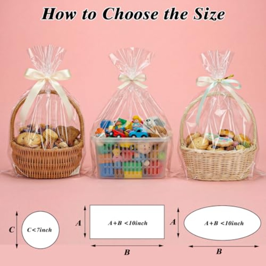 60 sacs cadeaux en cellophane  - Cellophane Wrap Clear avis et prix