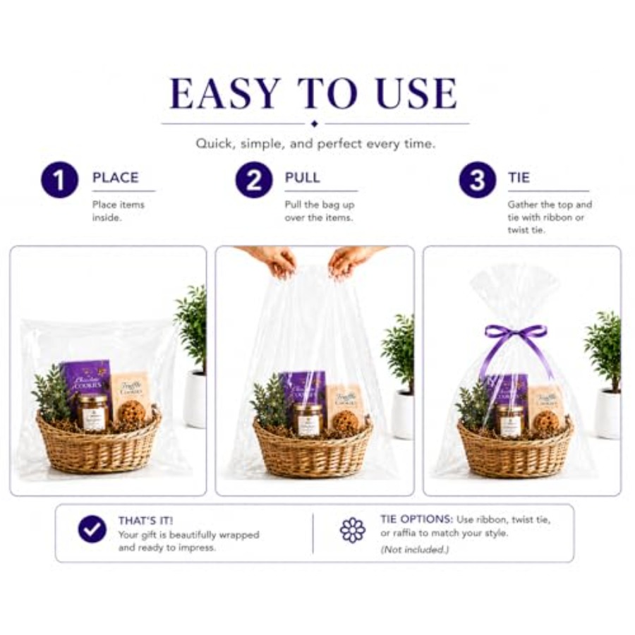 Sacs en cellophane pour panier - Cellophane Wrap Clear avis et prix